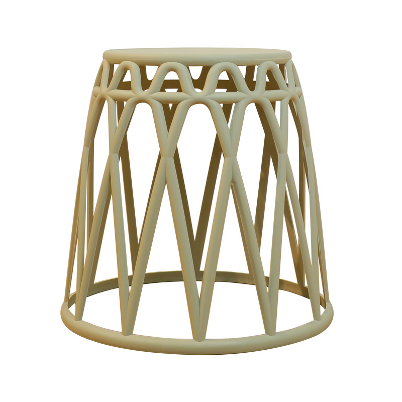 Moderno minimalista nórdico redondo taburete engrosada silla hogar adulto ocio silla de plástico respaldo taburete ligero apilamiento