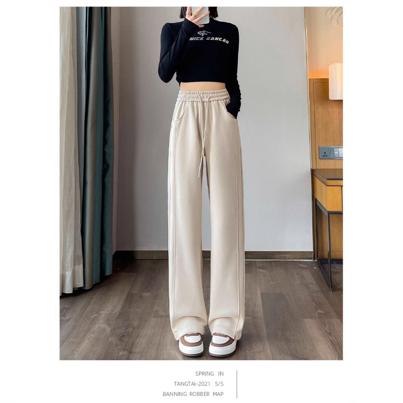 ファッションとベルベットの厚手のズボンの女性秋冬の新しい高腰の垂直感のカジュアルなズボンの女性の個性の保温のスポーツのズボンのファッション|undefined