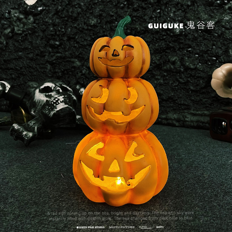 ハロウィーン装飾カボチャランプledキャンドルランプ場所配置道具小夜灯シミュレーションカボチャのテーブルの置物|undefined