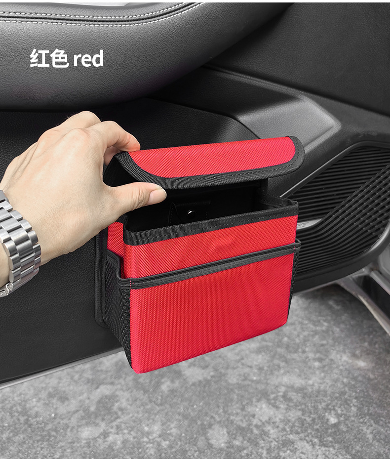 Car Trash Can Car Storage Box Foldableing Covered Hanging Seat Back Storage Bag Storage Box Interior Supplies