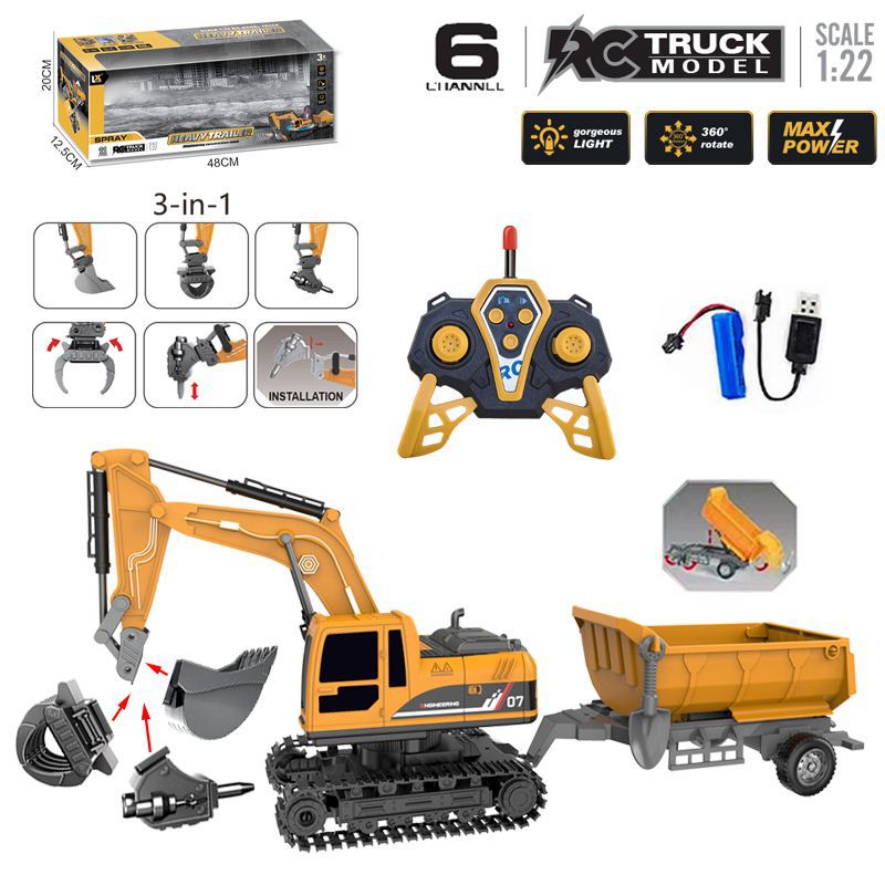 [1:22] Six-channel remote control engineering machine [light and sound] [three-i…