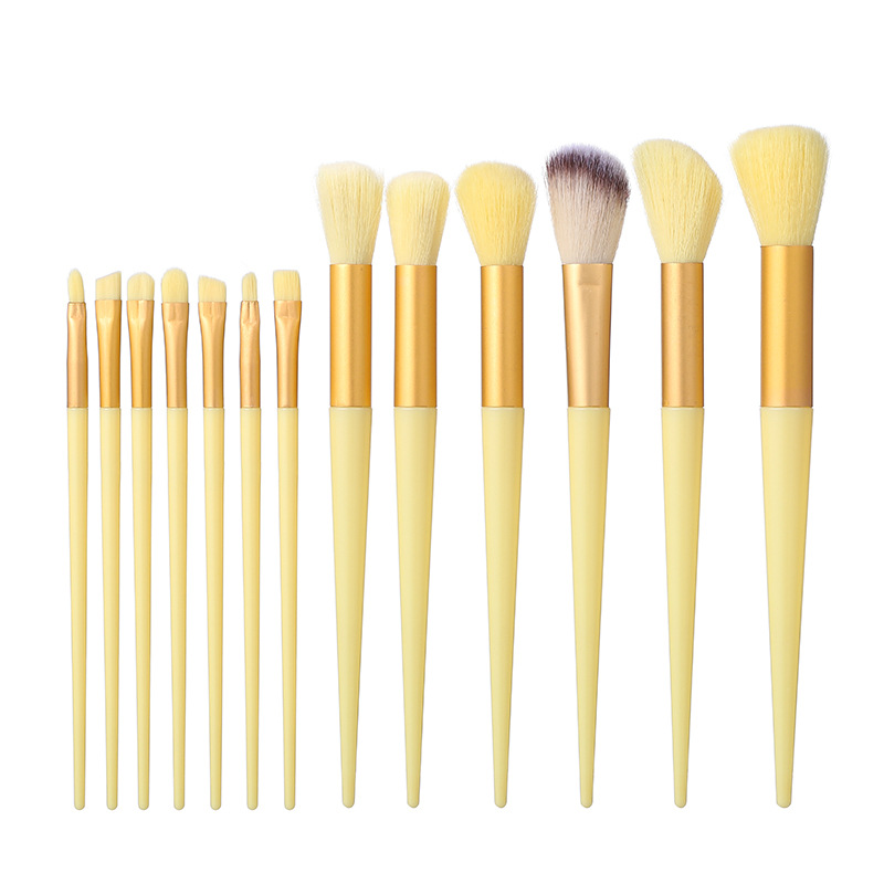 Principiante 13 pinceles de maquillaje traje conjunto completo super suave cepillo ojos estudiante barato almacenamiento portátil