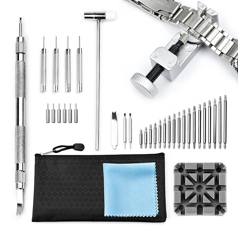 Herramienta de reparación de relojes Conjunto de 127 piezas desmontaje y reemplazo de correa de reloj combinación traje removedor de oreja correa de reloj herramienta de reemplazo