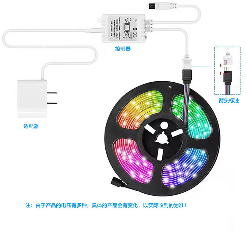 Lead-Free 5050 RGB 60 LED Strip Lights Tri-Color Furniture Bedroom LED Light Strip LED Mini Color Lights Remote Control