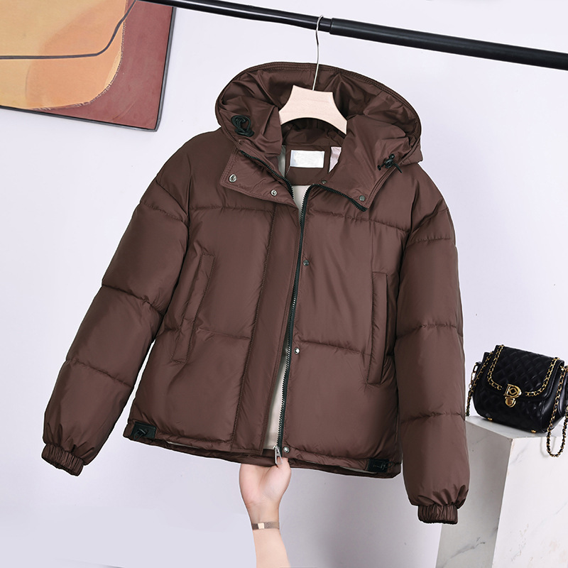 2025 nueva mujer invierno corto algodón ropa de algodón estilo coreano de diseño de moda suelta y gruesa chaqueta caliente de moda