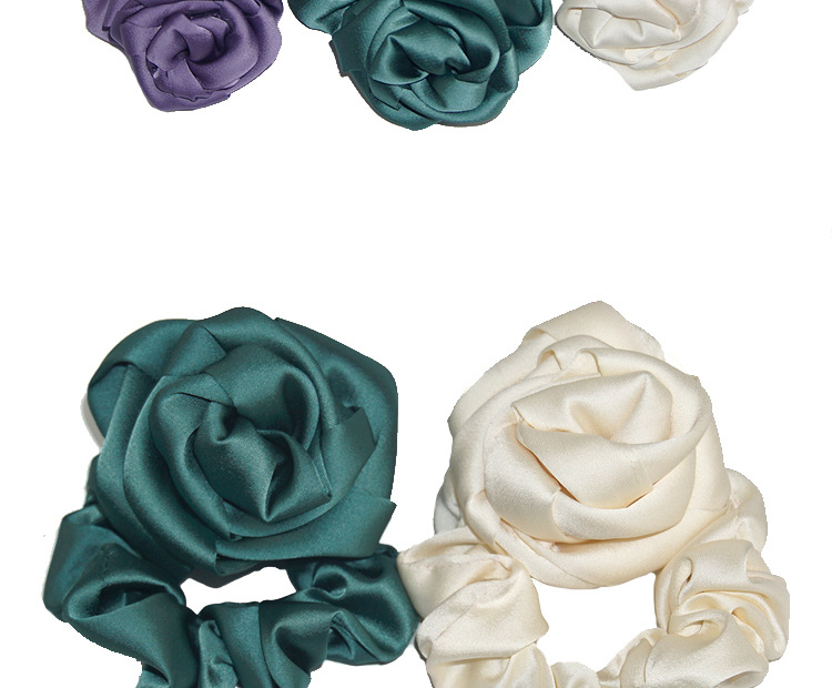 Fashion Rose Solid Color Cloth Hair Tie display picture 1
