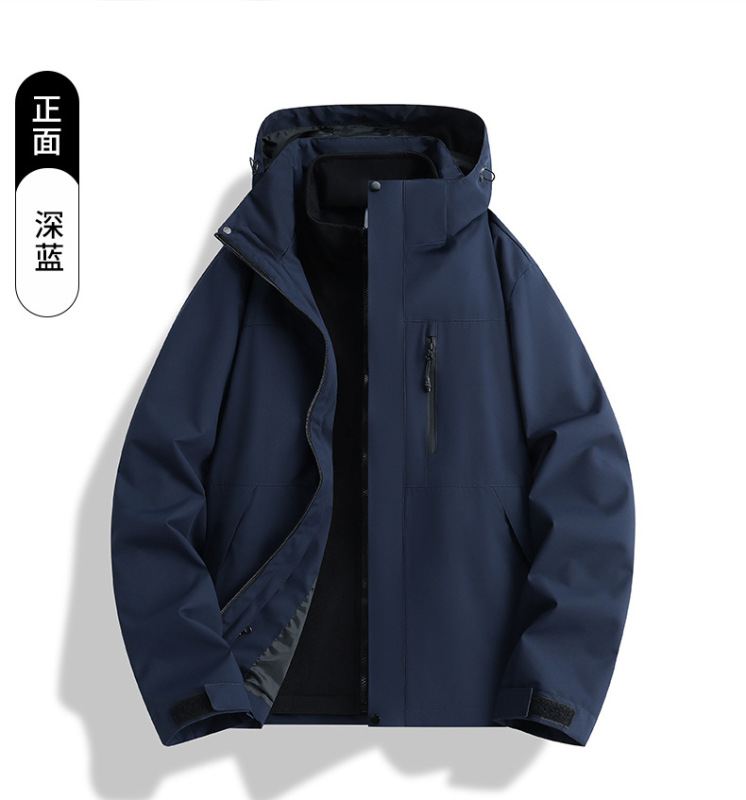 新款冲锋衣摇粒绒内胆保暖可定制LOGO冬季现货服装男女连帽登山服|undefined