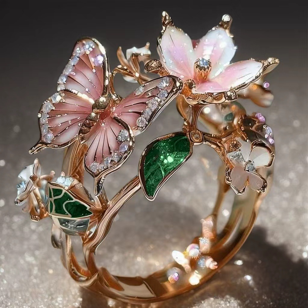 Glittrande designerring för kvinnor, elegant och bekväm_voghion.com