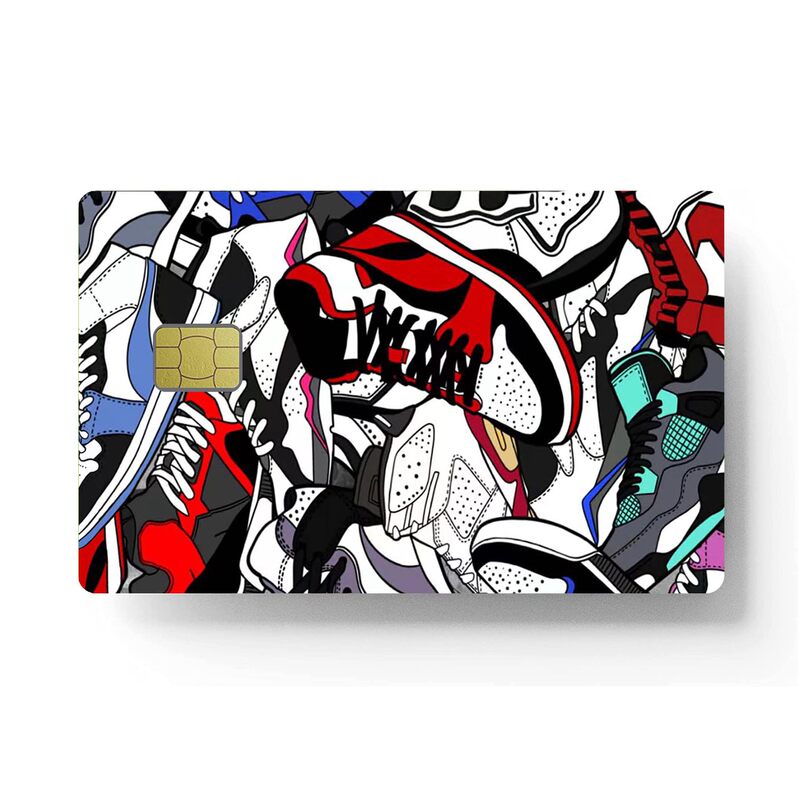 Cross-border new basketball shoes series credit card personalized waterproof sticker 2x 3.4 inch single/suit optional Cross-border new basketball shoes series credit card personalized waterproof sticker 2x 3.4 inch single/suit optional