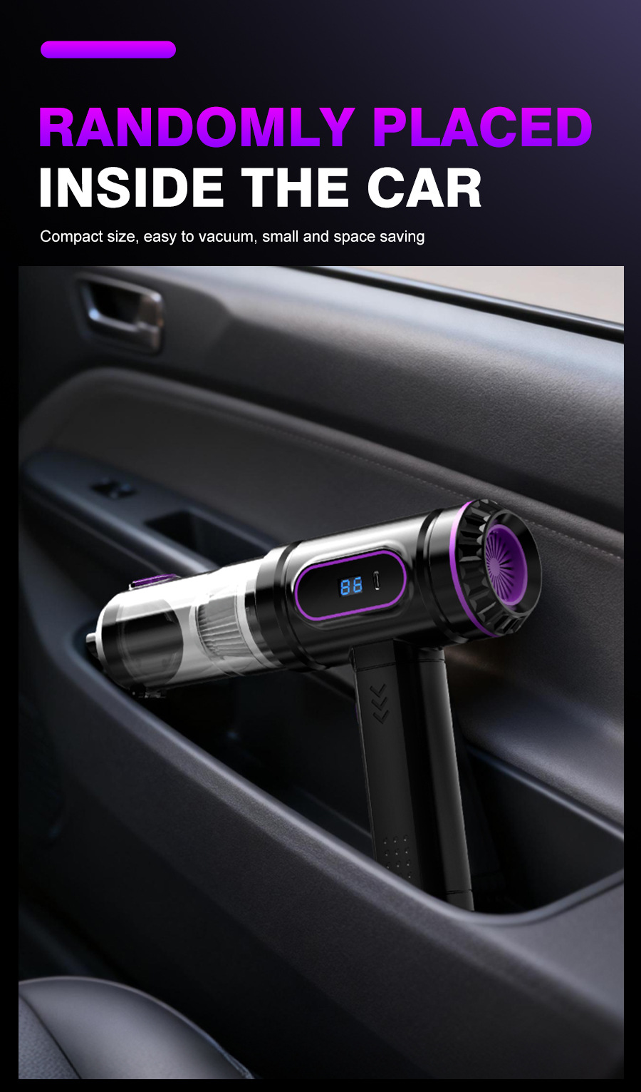 New Wireless Vacuum Cleaner with Blowing and Suction Functions, One-Touch Dust Dumping, Handheld Dust Blower, High-Power Suction, Car Vacuum Cleaner