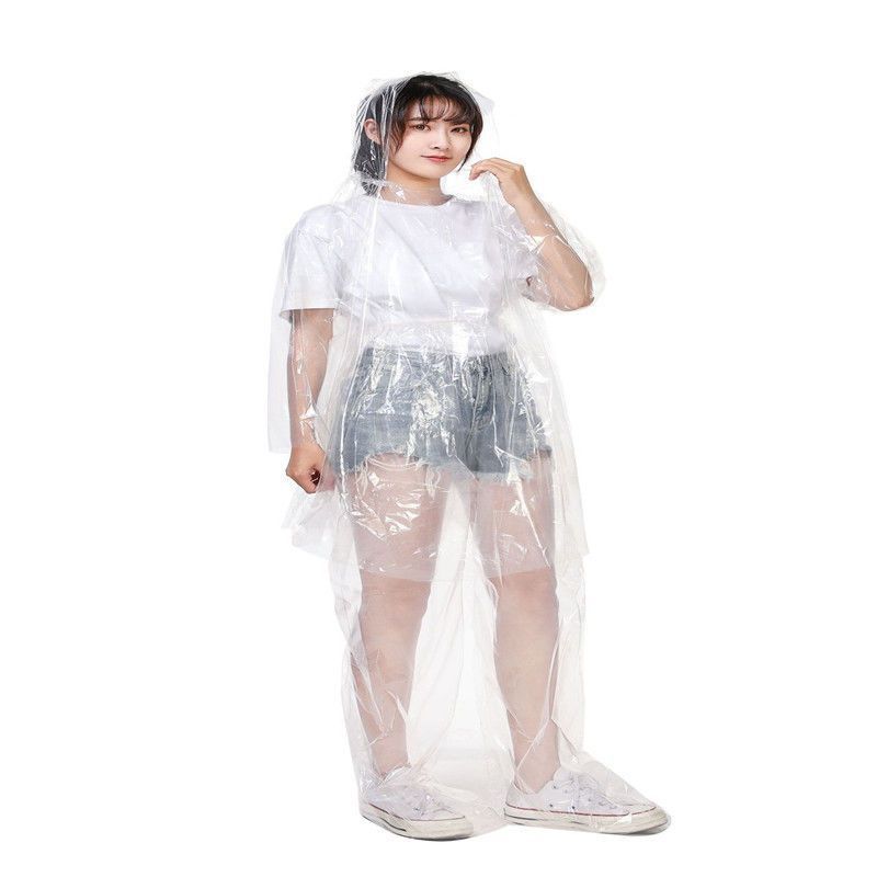 두꺼운 일회용 비옷 긴 전신 안티 폭동 비 바지 신발 커버 남성과 여성을위한 풋 백 분할 세트 TANG MING