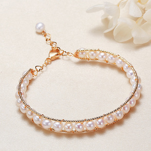 Jewelry Wholesale Bead Bracelet Ethnic Style Small Jewelry Zhuji Pearl Stall Supply Fresh Water Pearl Bracelet