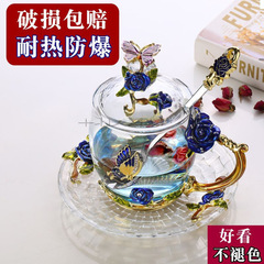 エナメル色のコップの子供用朝食の牛乳の花の杯のアイデアの潮流のヨーロッパ式のコーヒーの杯の乾ハク