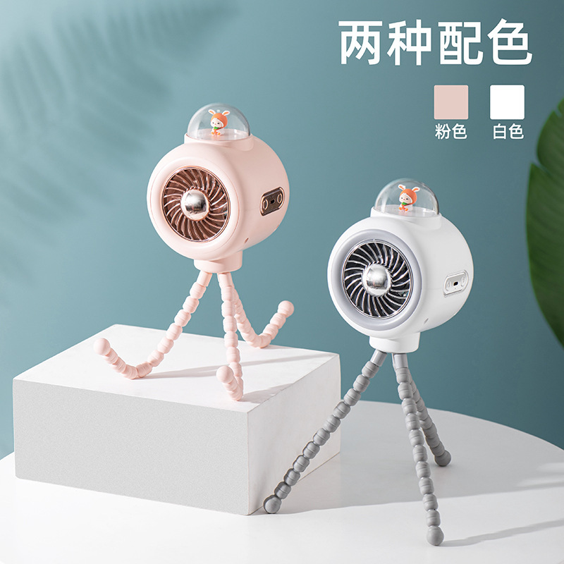 人形付き八爪魚小ファンベビーカー自動首振りファン赤ちゃんカート多機能デスクトップ小ファン|undefined