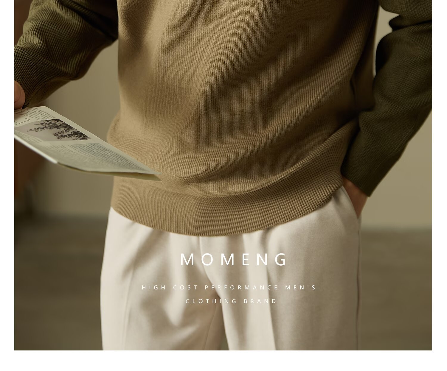 Maglione da uomo con collo a polo e mezza zip, vestibilità slim, maniche raglan, stile casual invernale, con bordi a contrasto_voghion.com