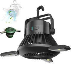 批發戶外太陽能野營風扇露營帳篷驅蚊燈可調多檔位移動式風扇帶燈