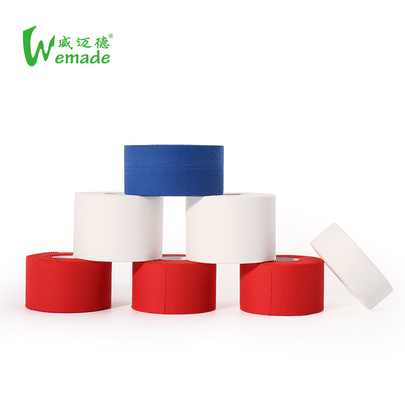 Weimida etiqueta blanca fábrica de algodón blanco tela fina cinta de Deportes de boxeo diente borde pie cinta parche blanco