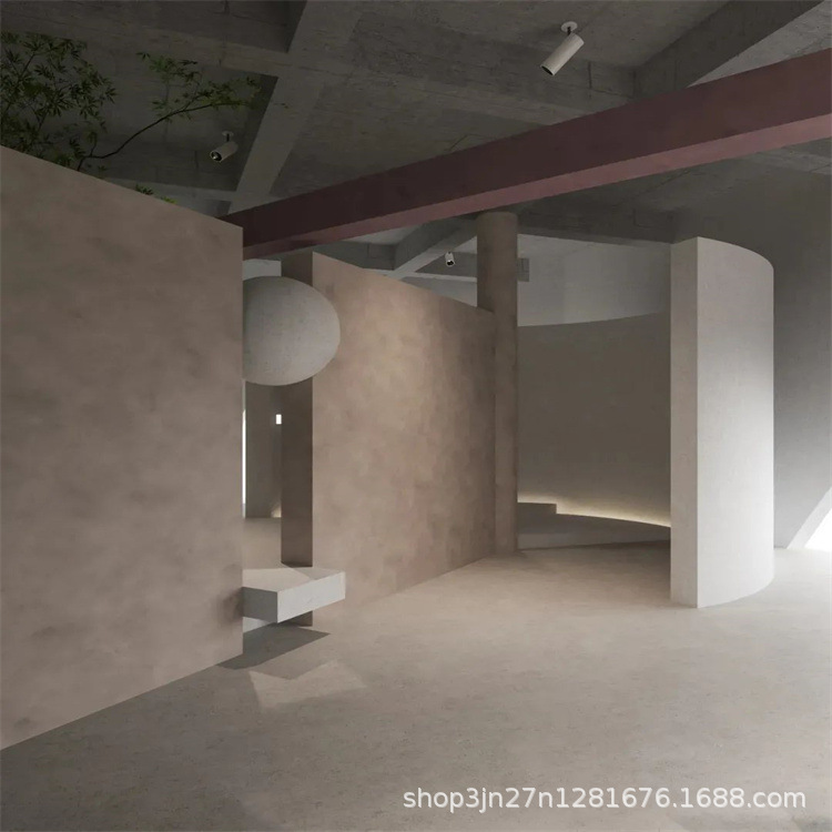 微水泥极简风厂家批发艺术涂料工业风格墙地一体源头厂家