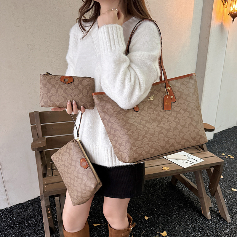 25 New C Brand Women's Classic Monogram Full Print Fashion Versatile Shoulder Crossbody Tote Bag