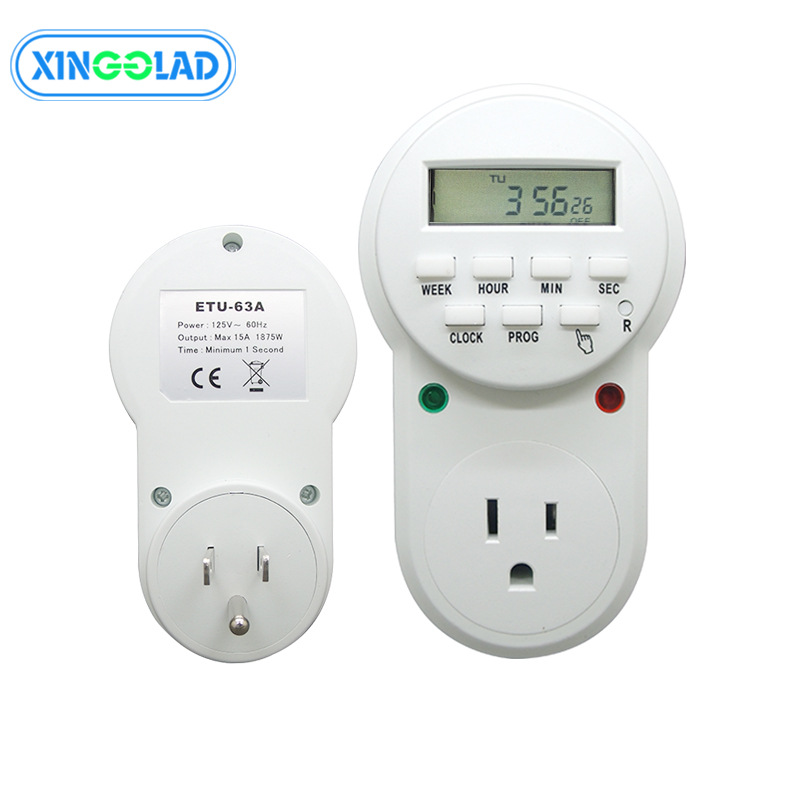 美标定时插座美规智能家居循环数字定时开关电源美式插座外贸