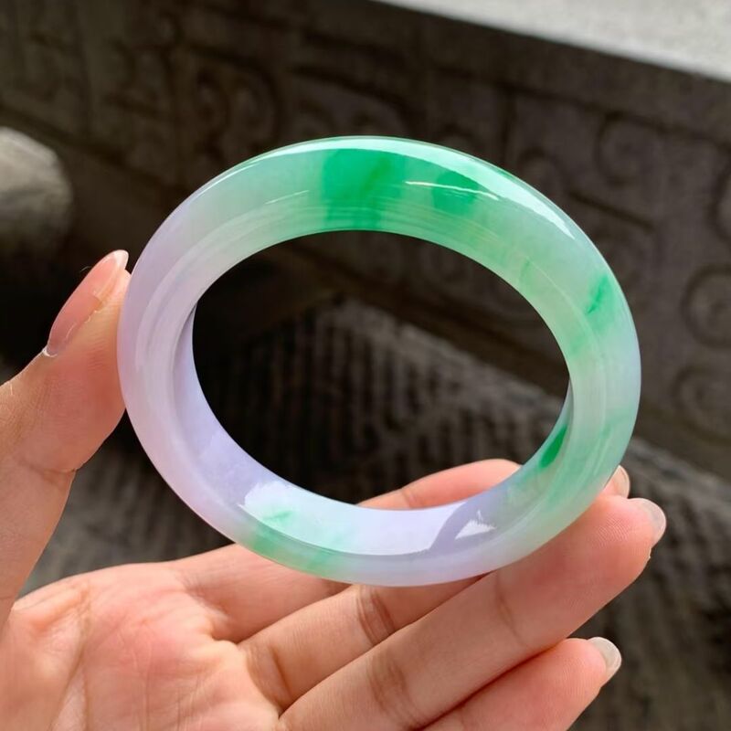 Spring Green Light Green High Ice Jadeite Bracelet Burmese Jade Women's High-End Bracelet Women's Jade Bracelet Women's Genuine Goods