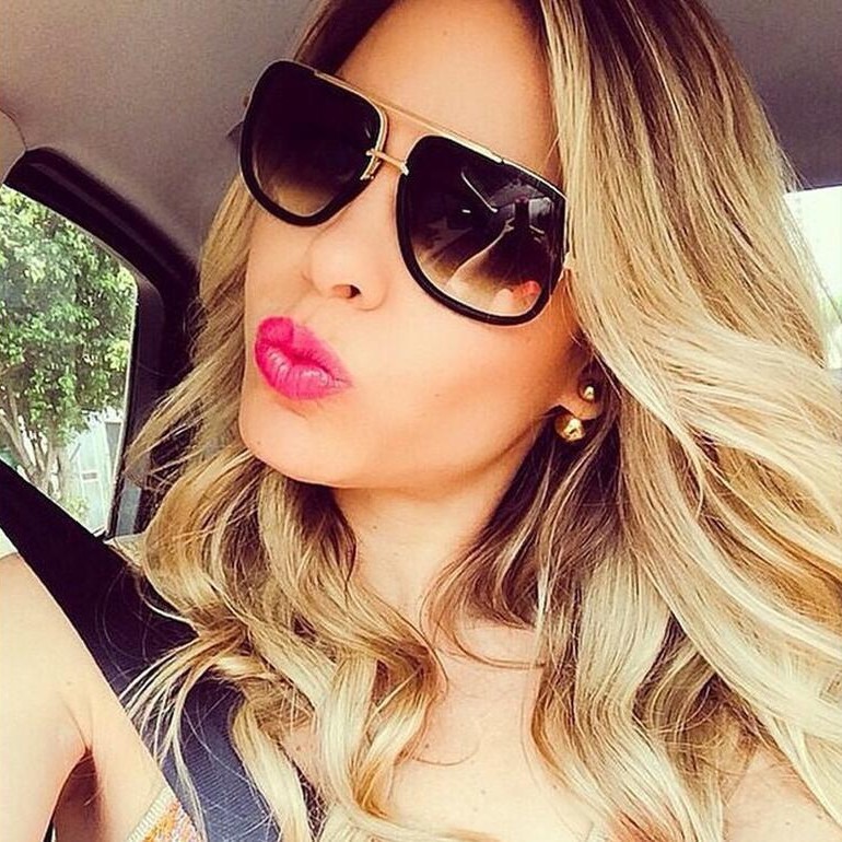 Men's Trendy Double-bridge Large-frame Sunglasses Thick-frame Style_voghion.com