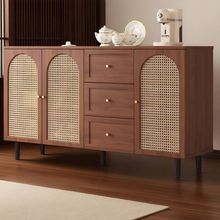 藤编餐边柜现代简约储物柜家用餐厅客厅茶水柜新中式厨房收纳橱柜