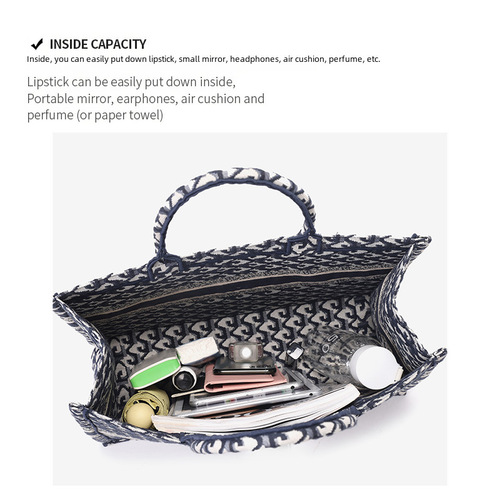 2024春季新款针织提花布托特包欧美时尚单肩包手提女包包一件代发