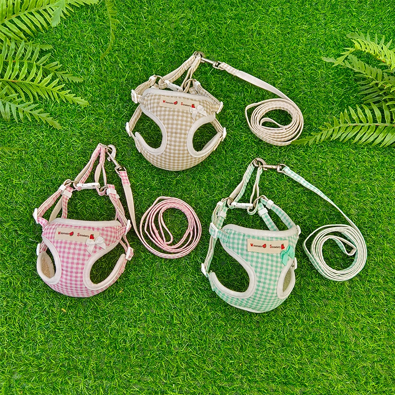 Шлейка-поводок для маленьких собак и кошек, компактный комплект, дышащая и легкая