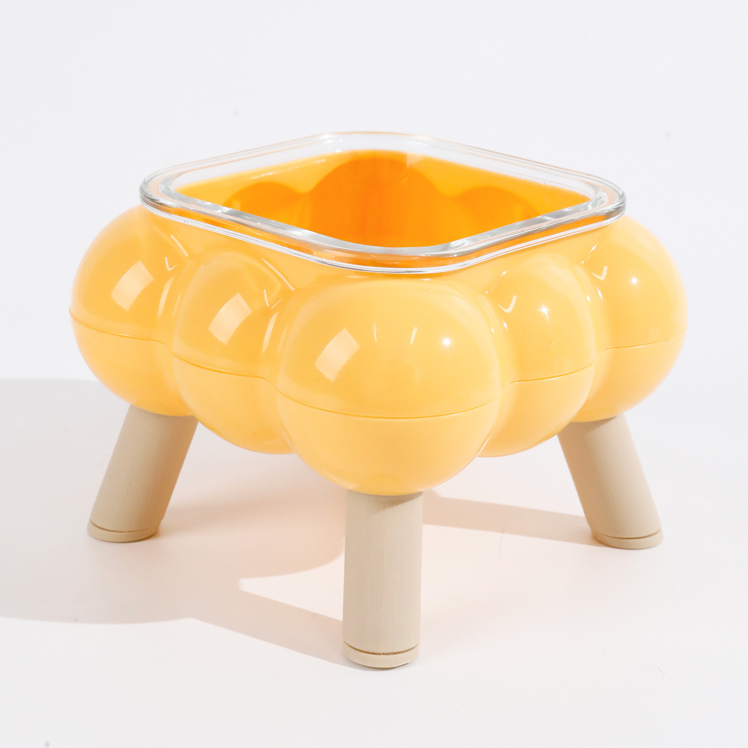 Botón de vidrio burbujeante - amarillo limón