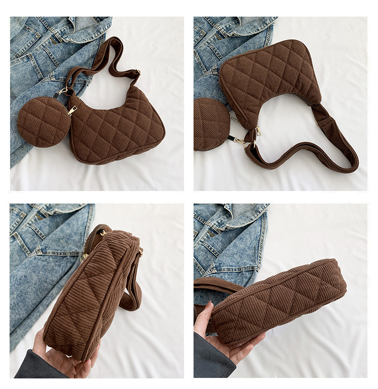 Dames gewatteerde dumpling tas met portemonnee veelzijdige tas_voghion.com