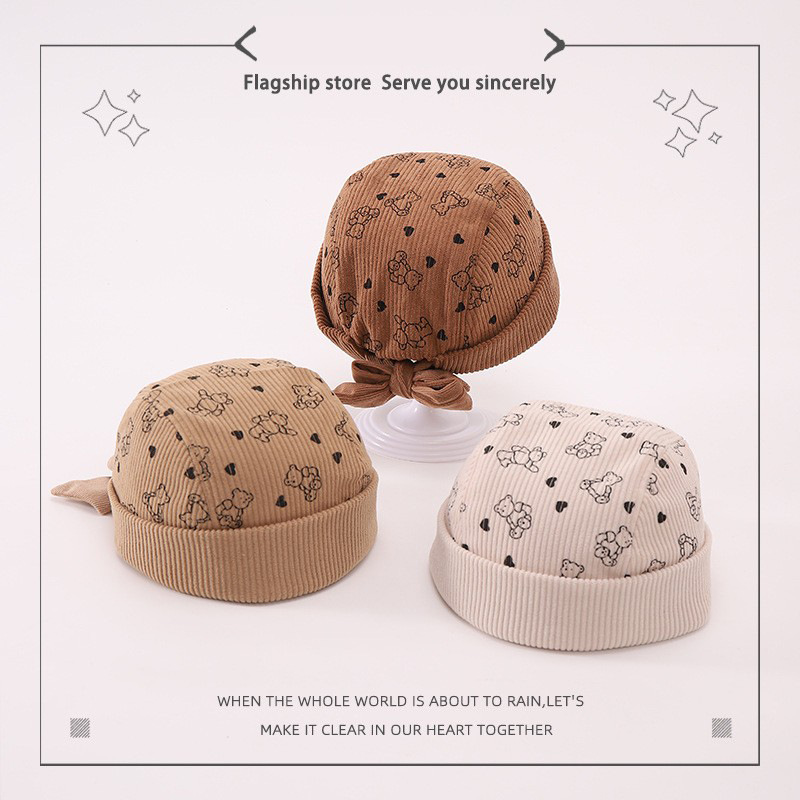 Sombreros para bebés primavera y otoño para bebés Sombreros para niños y niñas Sombreros piratas de otoño y invierno para bebés Sombreros de piel de melón