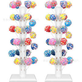 跨境亚马逊棒棒糖木质收纳展示架桌面装饰品糖葫芦架多孔展示架