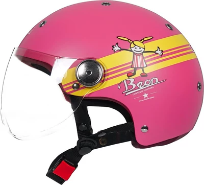 Motosiklet dəbilqələri, Safety Helmet, 3C Certified, National - s-matt-pink-yellow-girl-b103