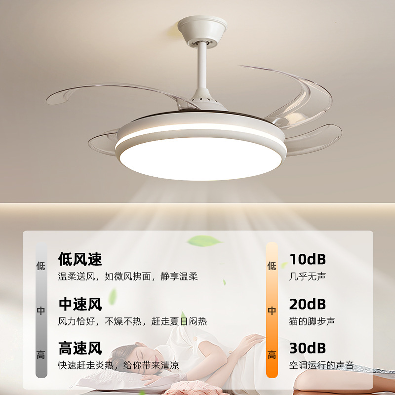 [Selección estricta] lámpara de ventilador minimalista 2025 nuevo ventilador de techo invisible dormitorio doméstico con ventilador eléctrico lámpara de vela