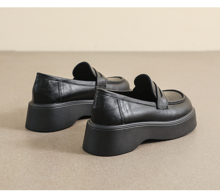 Retro Damen Loafers Im Britischen Stil Mit Dicker Sohle_voghion.com