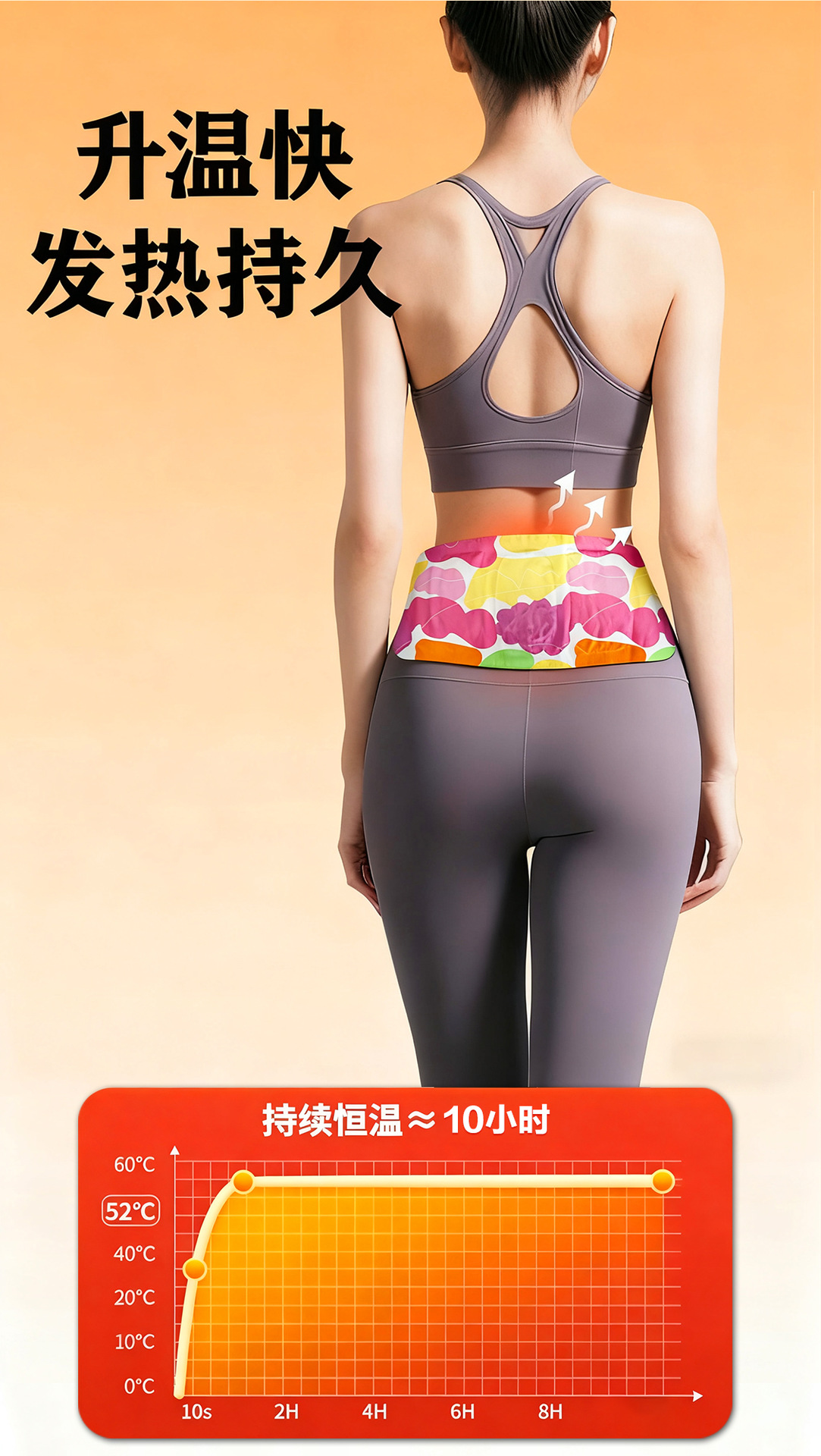 Herbal Heat Patch for Waist and Abdomen Self Heating Wormwood Steam Warming Wrap specifications