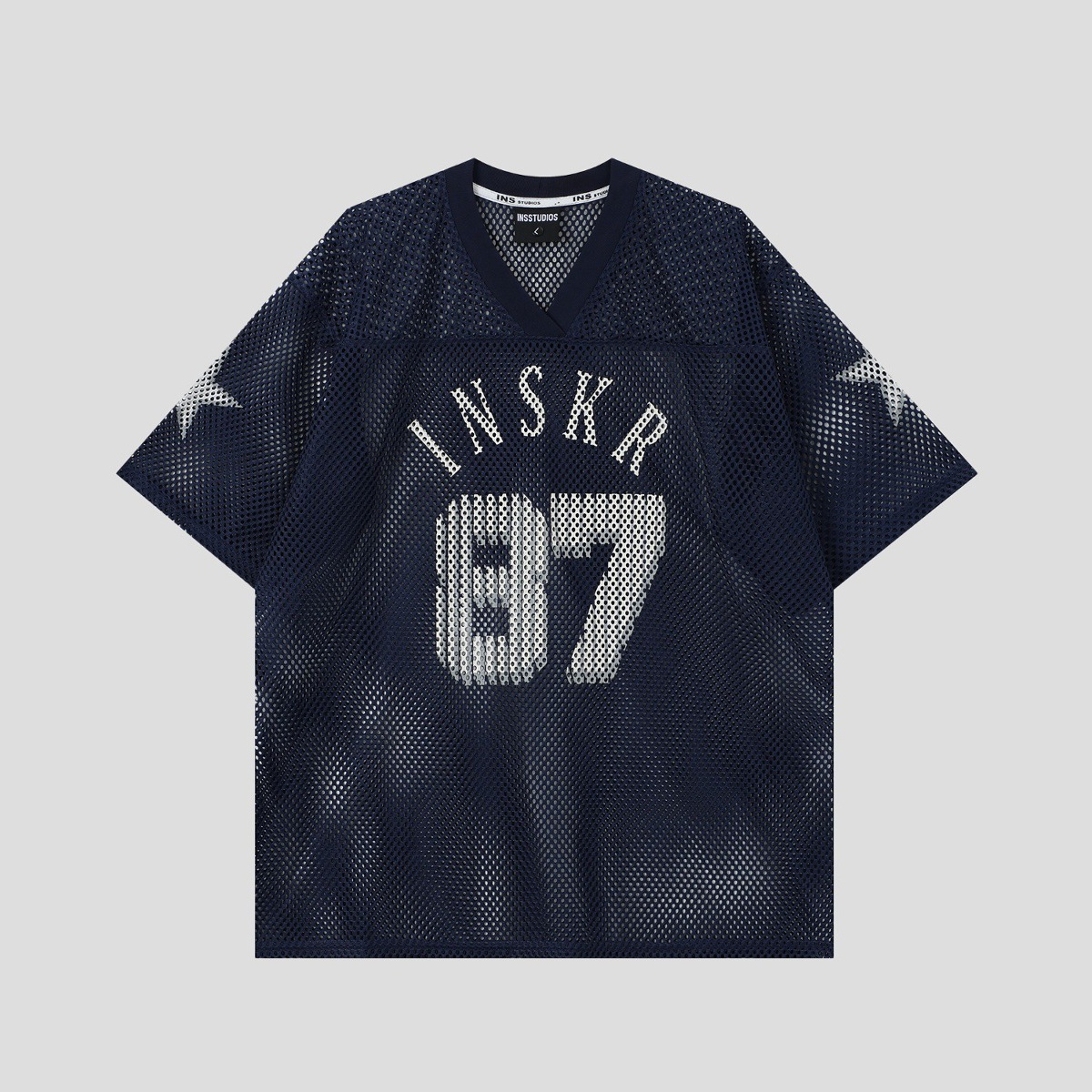 Mesh Jersey American Street Style Printed Short Sleeve T-Shirt For Men And Women Summer_viptrois.com