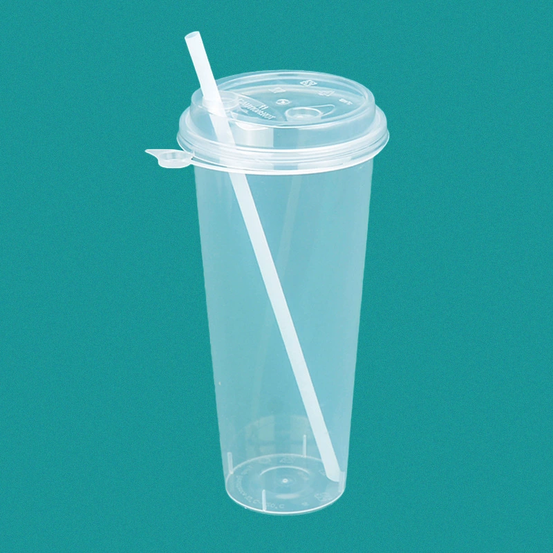 Matte transparent disposable hot and cold tea cup, coffee pack, 600 ml