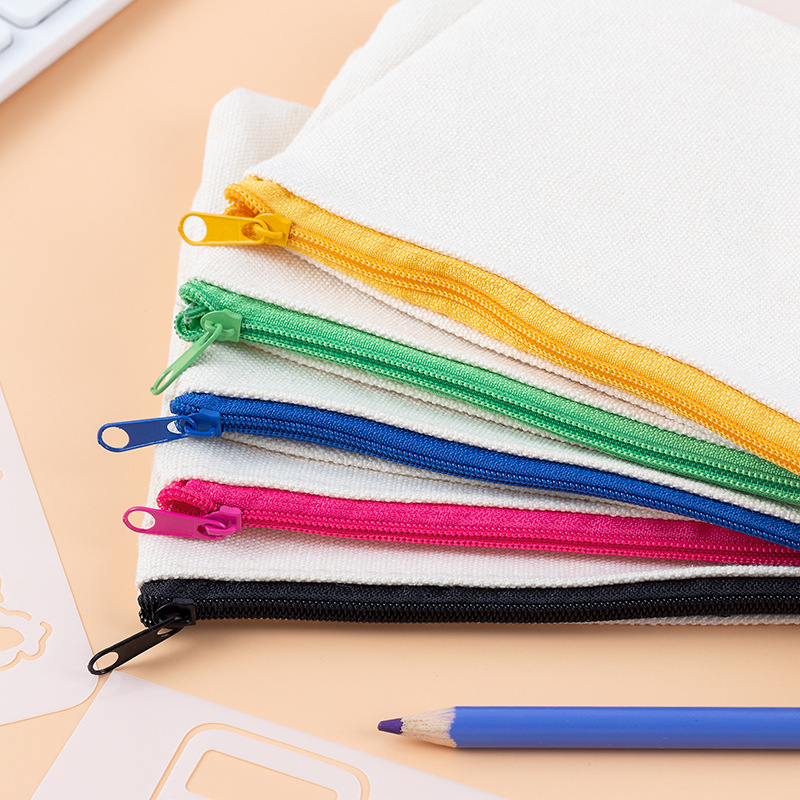 Transfronteriza de suministro directo de la lona caja de lápiz de la cremallera DIY simple cremallera bolsa de embrague de maquillaje pintado a mano graffiti papelería de almacenamiento