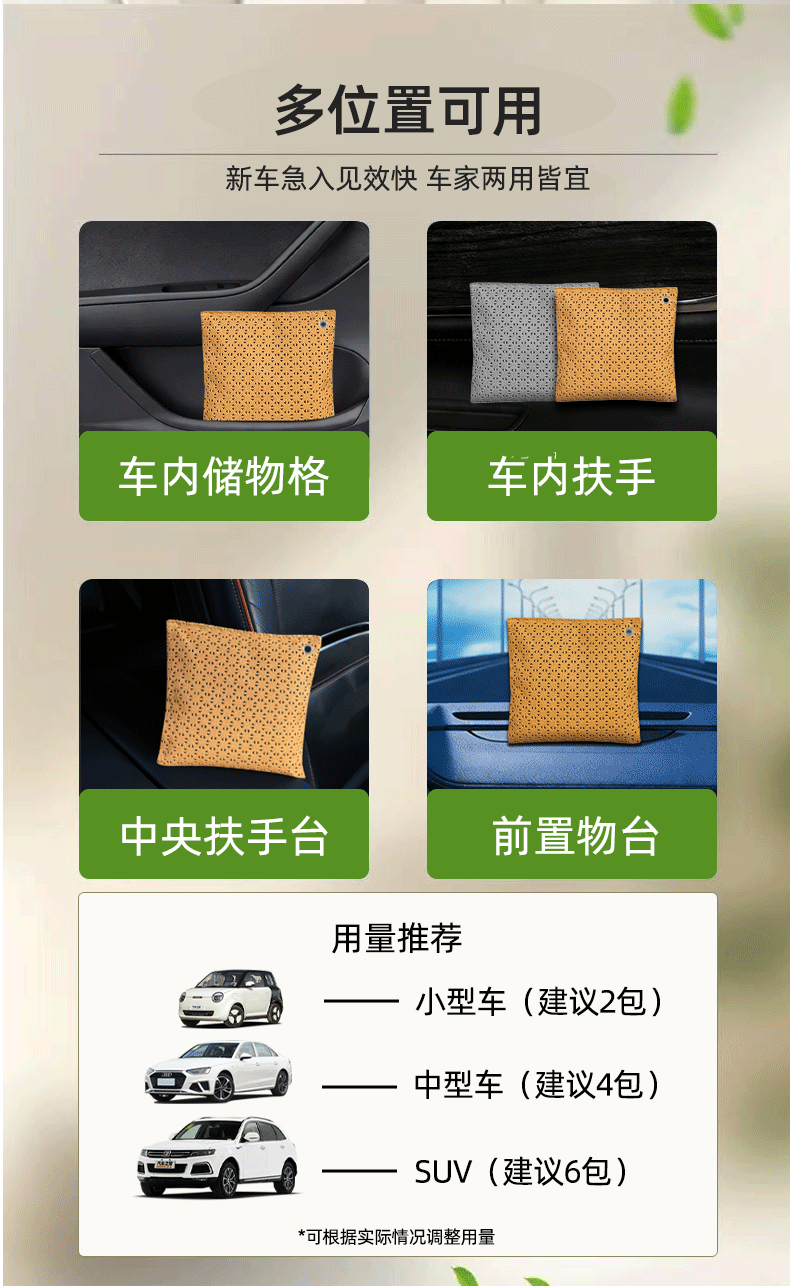 New Car Nano Mineral Crystal Formaldehyde Removal Activated Carbon for Vehicles, Specifically Designed to Absorb Formaldehyde, Car Bamboo Charcoal Bag for Purification and Odor Removal