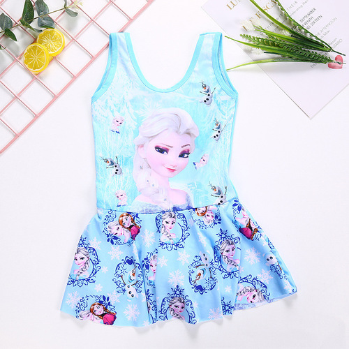 Korean version of cute children's swimsuits for girls and babies, small and medium-sized children's swimsuits, cartoon one-piece girls' swimsuits manufacturers wholesale
