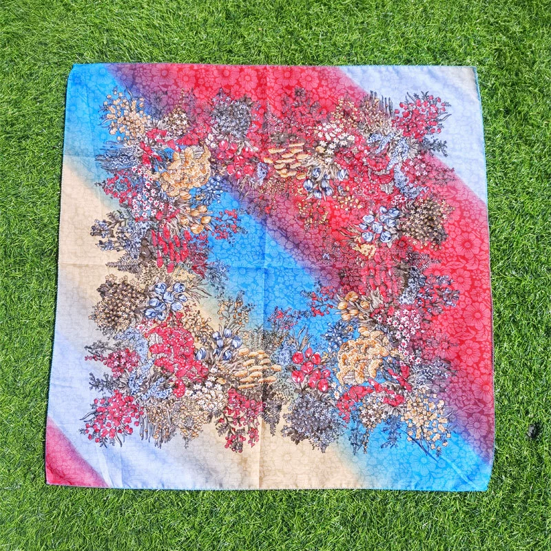 Фабрика прямой европейский и американский Цветочный узор квадратный шарф шаль Розничная оптовая продажа