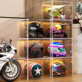 头盔收纳柜摩托车帽子家用手办柜头盔展示盒机车装备放置架收纳盒