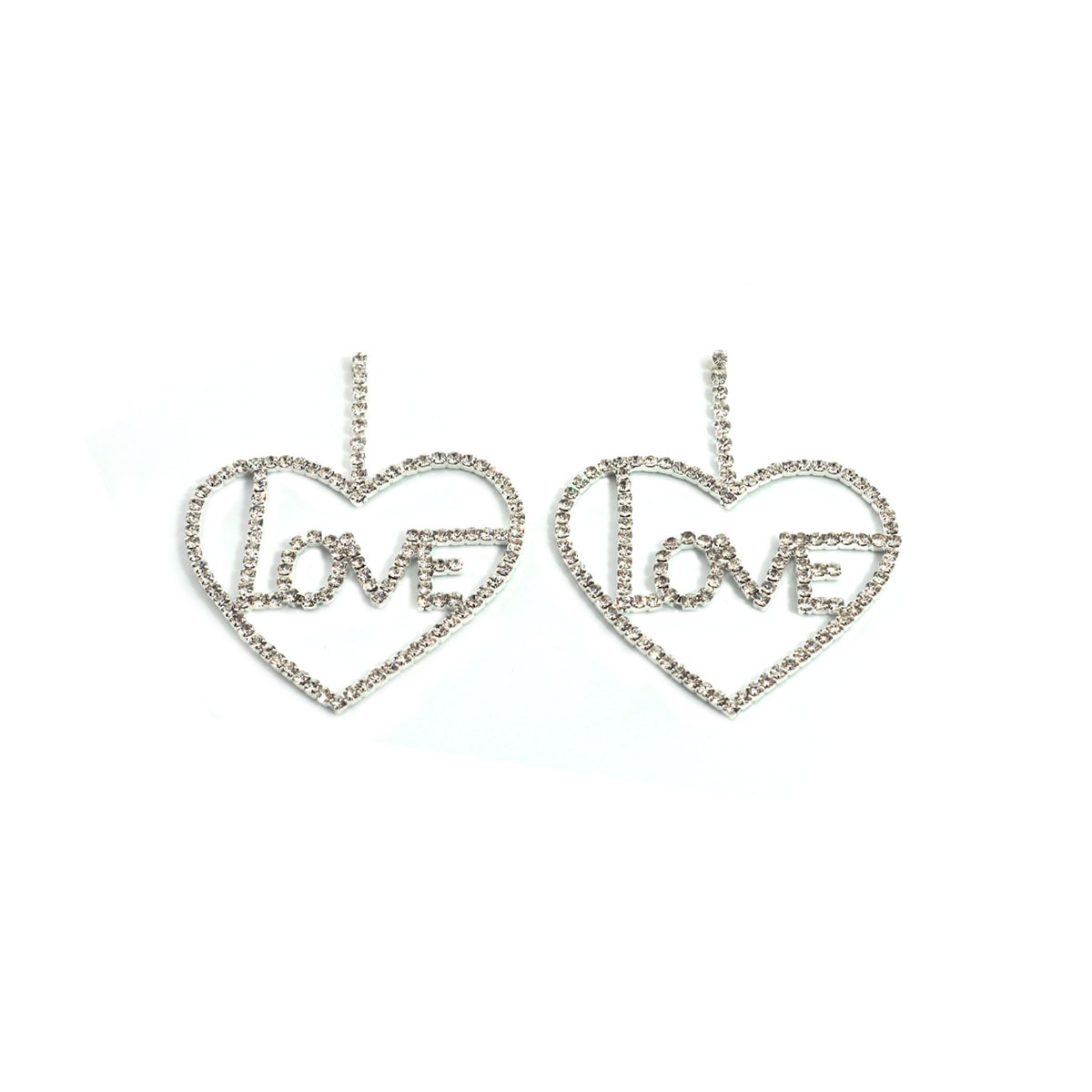 Rhinestones Inlay Material Drop Earrings Classification 1 Pair Vintage Style Classic Style Love Heart Shape Plating Copper Rhinestones Drop Earrings