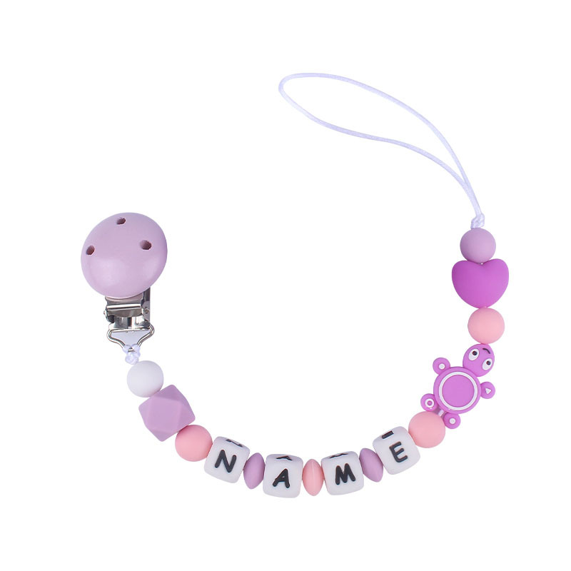 Suministros de bebé calmante Cadena de chupete de silicona bebé DIY Nombre de producción de silicona tortuga cadena anti-gota Comercio exterior Nuevo