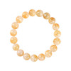 Organic round beads, yellow crystal bracelet