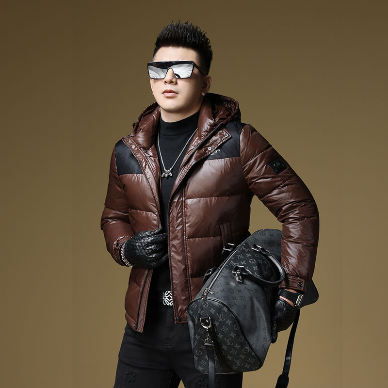 Winter Hooded down Jacket for Men, Short and Lightweight, 2025 New Style, Trendy Middle-Aged Men's Clothing, Easy-Care, Simple European Style, Warm Coat