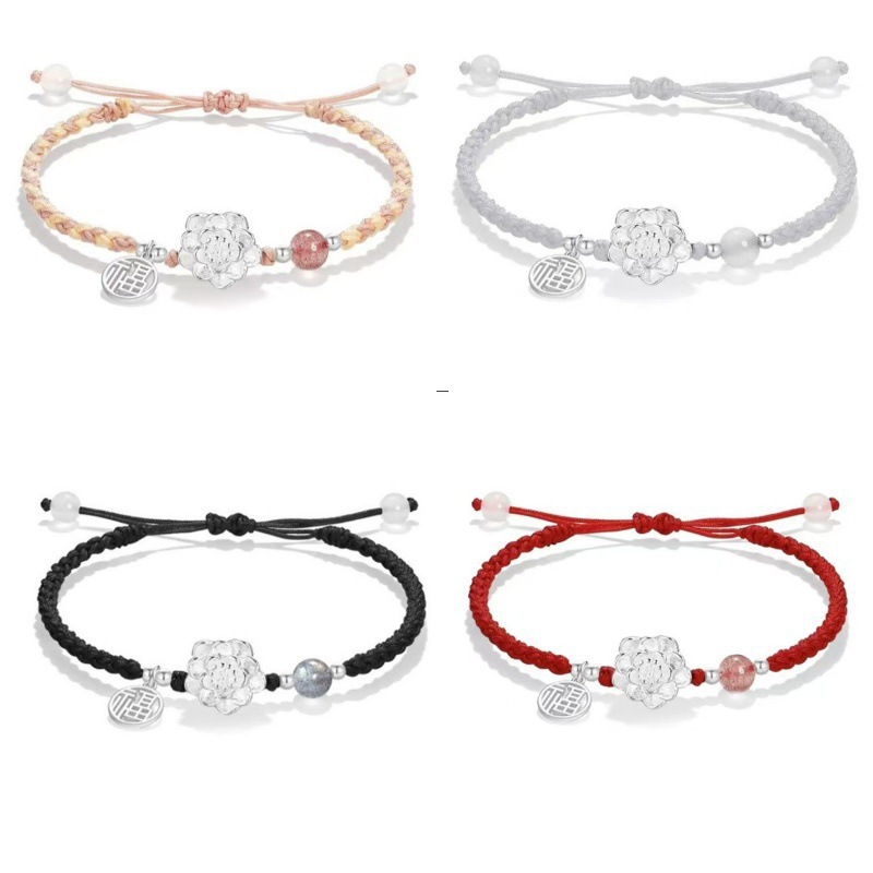 Good Luck Lotus Bracelet New Chinese Style Light Luxury Niche Design Lotus Bracelet Step by Step Lotus to Get Single Soon