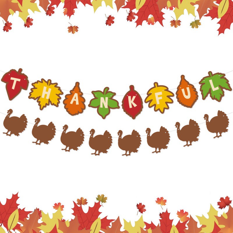 Nuevo producto Otoño Decoración de la fiesta de Acción de Gracias Bandera de la bandera de la bandera de la bandera Fiesta de la cosecha Decoración al aire libre